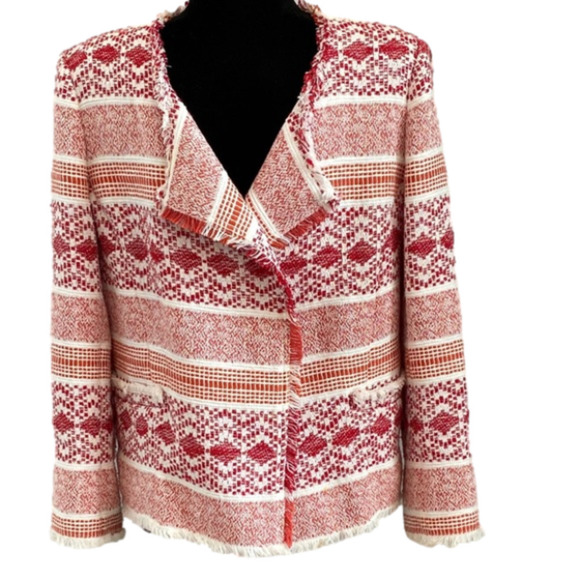 LOFT Jackets & Blazers - Loft Red & White Jacket (fits like sz.8)